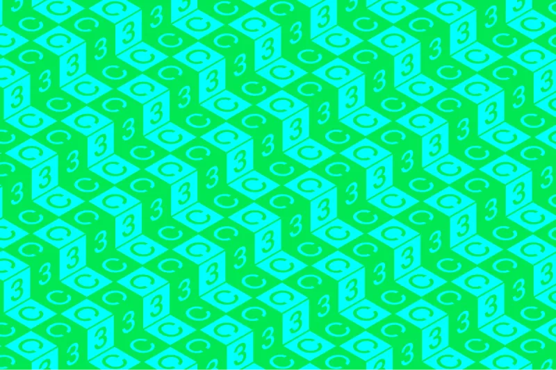 Motif bleu et vert Cour 3 Coquins